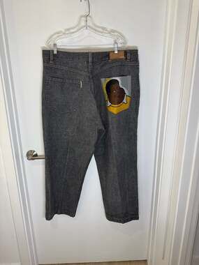 Vintage Platinum FUBU Fat Albert Black Denim Baggy Jeans